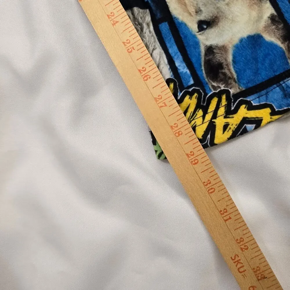 Y2K Llama Graphic Pajama Pants Mens Lounge Sleepwear Flannel Drawstring Cozy 90s